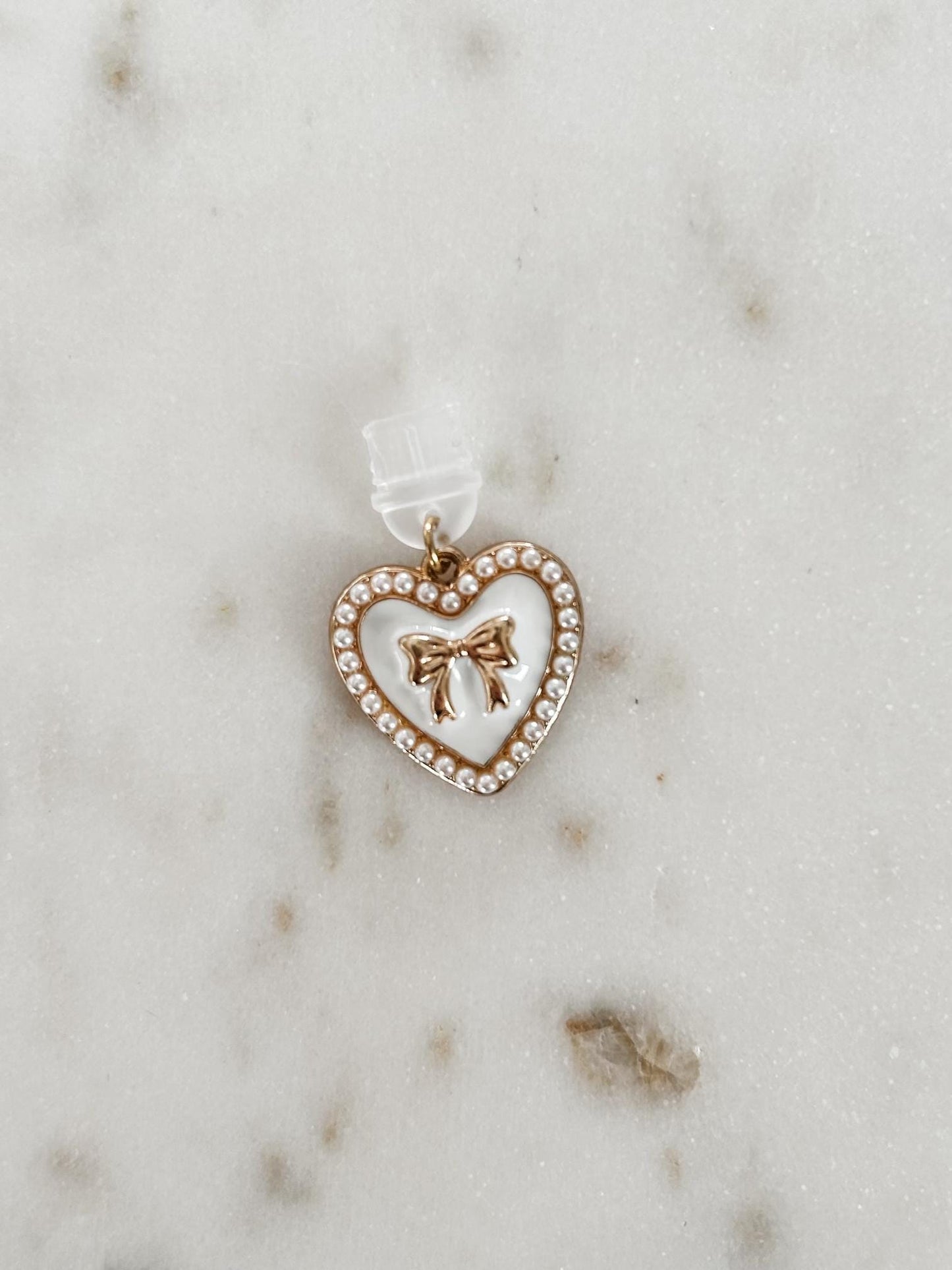 Bow Heart Charm Kindle Dust Plug (USB-C Dust Plug)