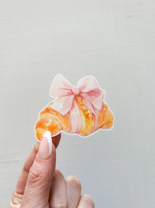 Bow Croissant Sticker