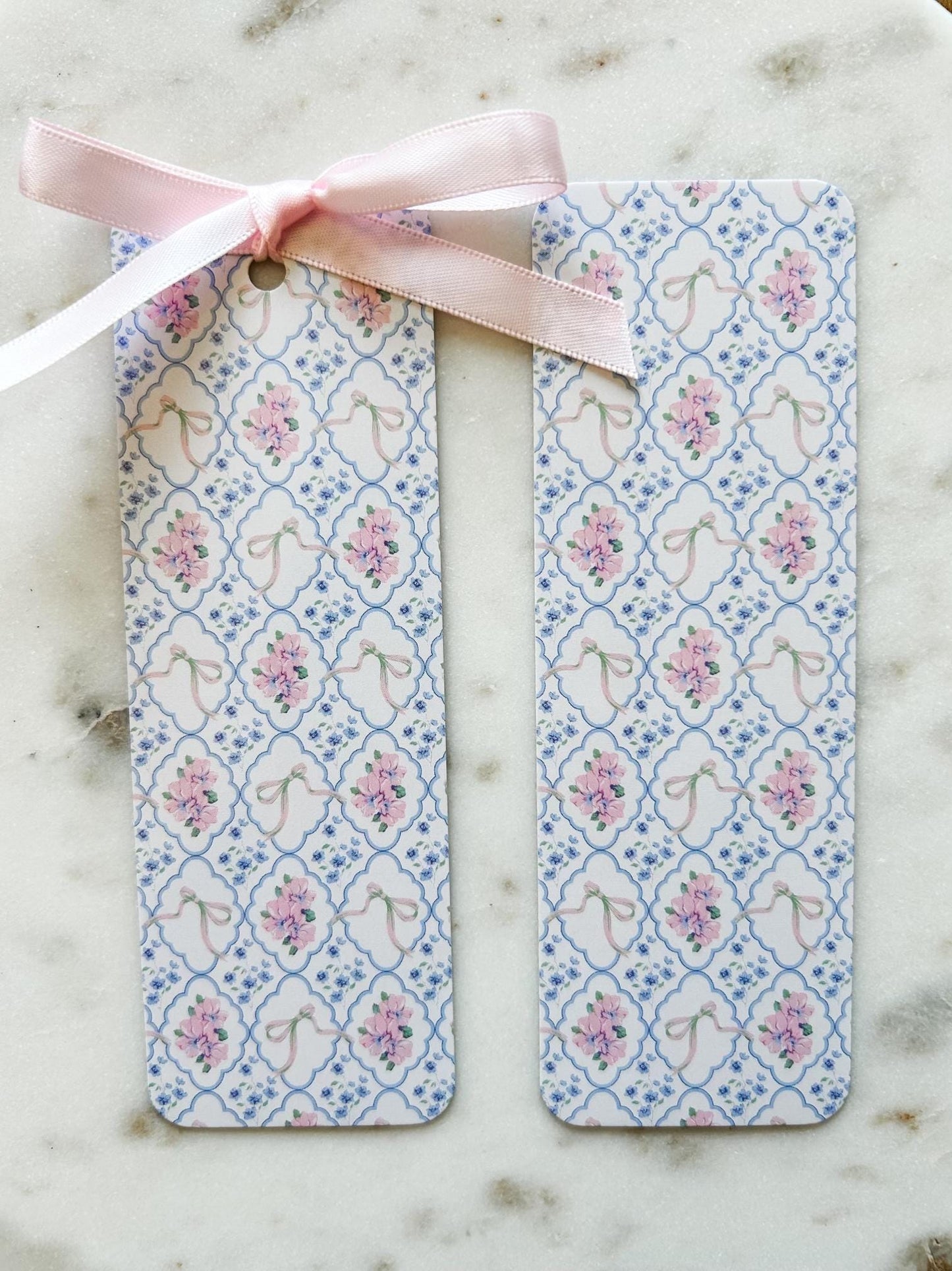 Bouquets and Bows Coquette Bookmark | Bow Bookmark | Floral Bookmark | Bookish Gift