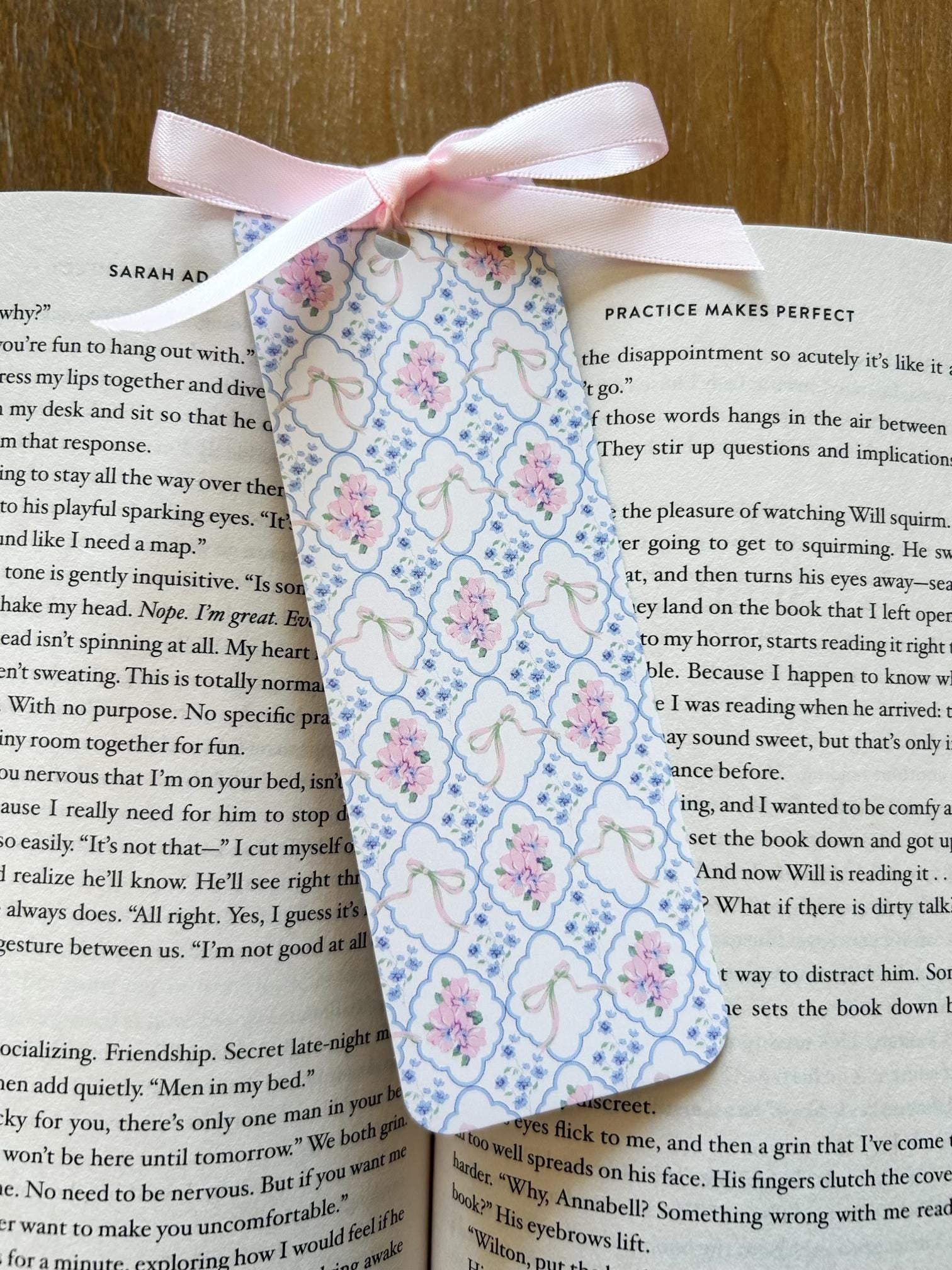 Bouquets and Bows Coquette Bookmark | Bow Bookmark | Floral Bookmark | Bookish Gift