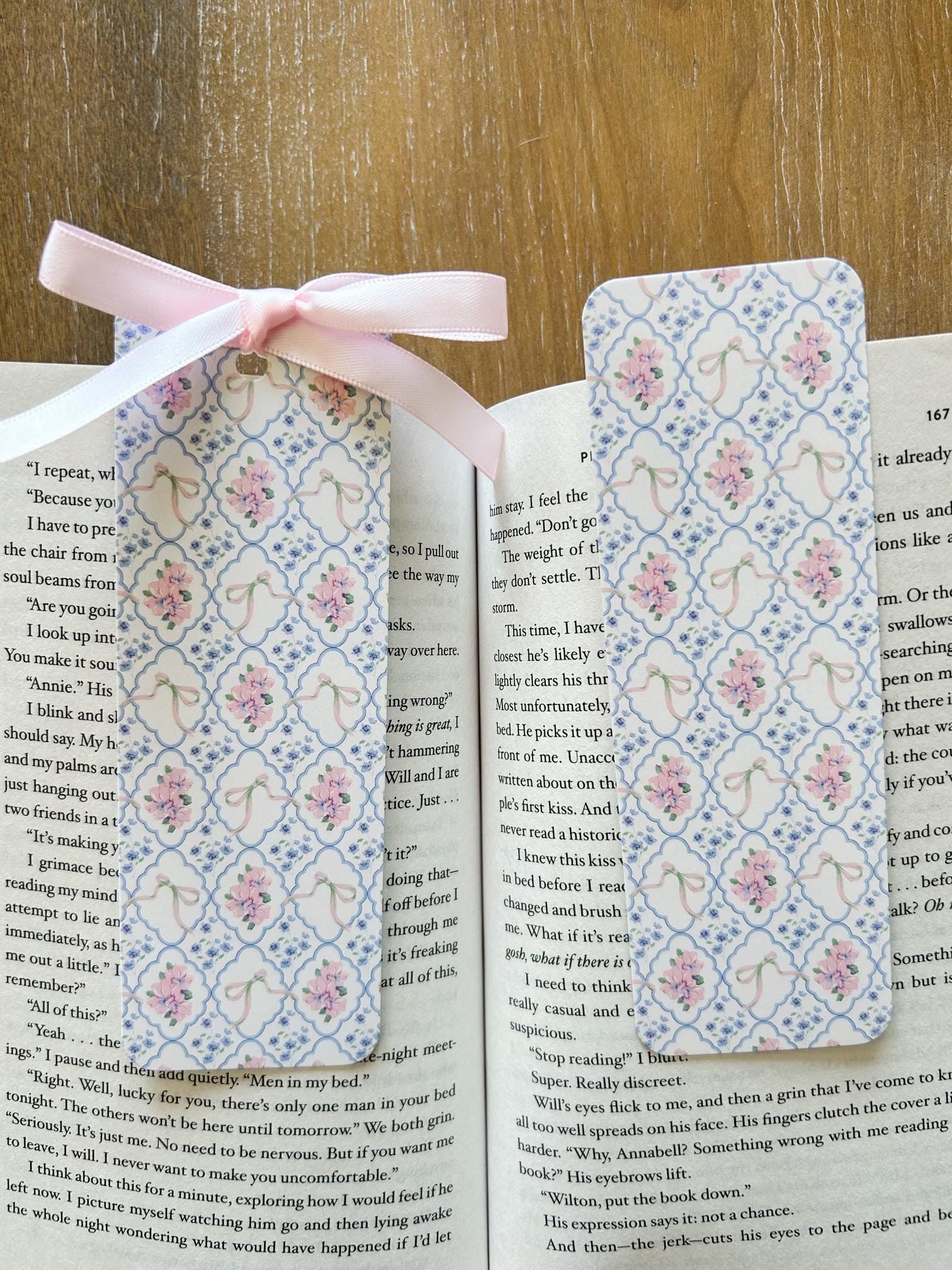 Bouquets and Bows Coquette Bookmark | Bow Bookmark | Floral Bookmark | Bookish Gift