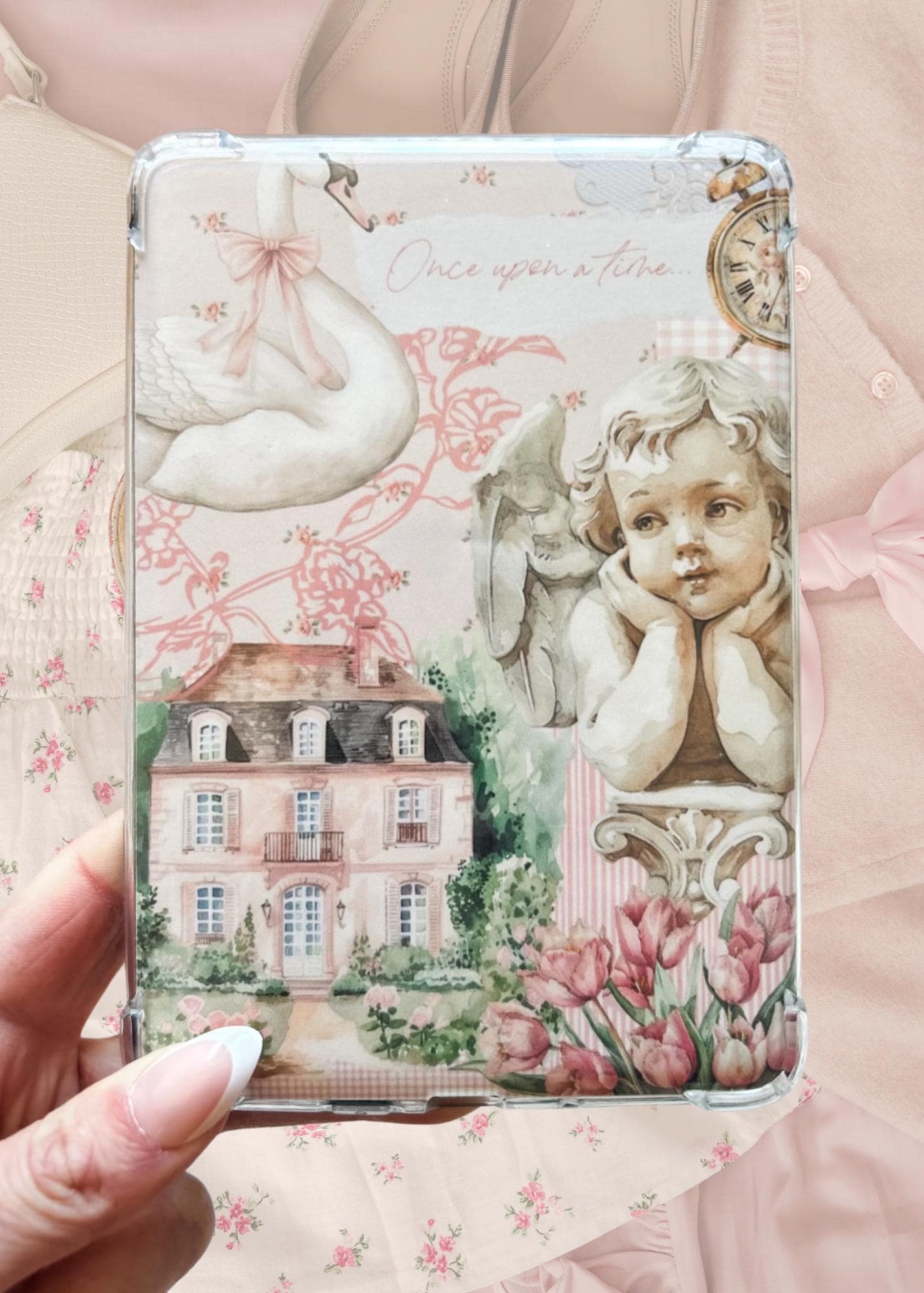 Once Upon a Time Coquette Kindle Insert for Clear Case | Romantic Bookish Case Insert for Paperwhite, Colorsoft, Basic, Scribe, & Oasis