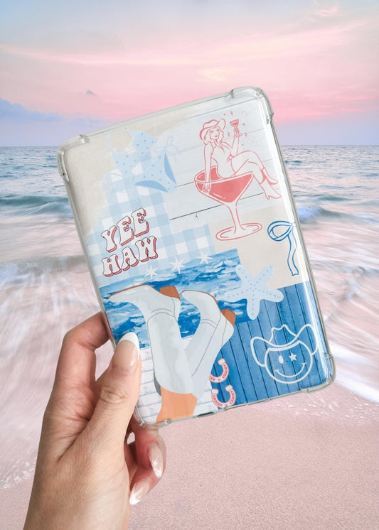 Coastal Cowgirl Kindle Insert for Clear Case | Summer Bookish Case Insert for Paperwhite, Colorsoft, Basic, Scribe, & Oasis
