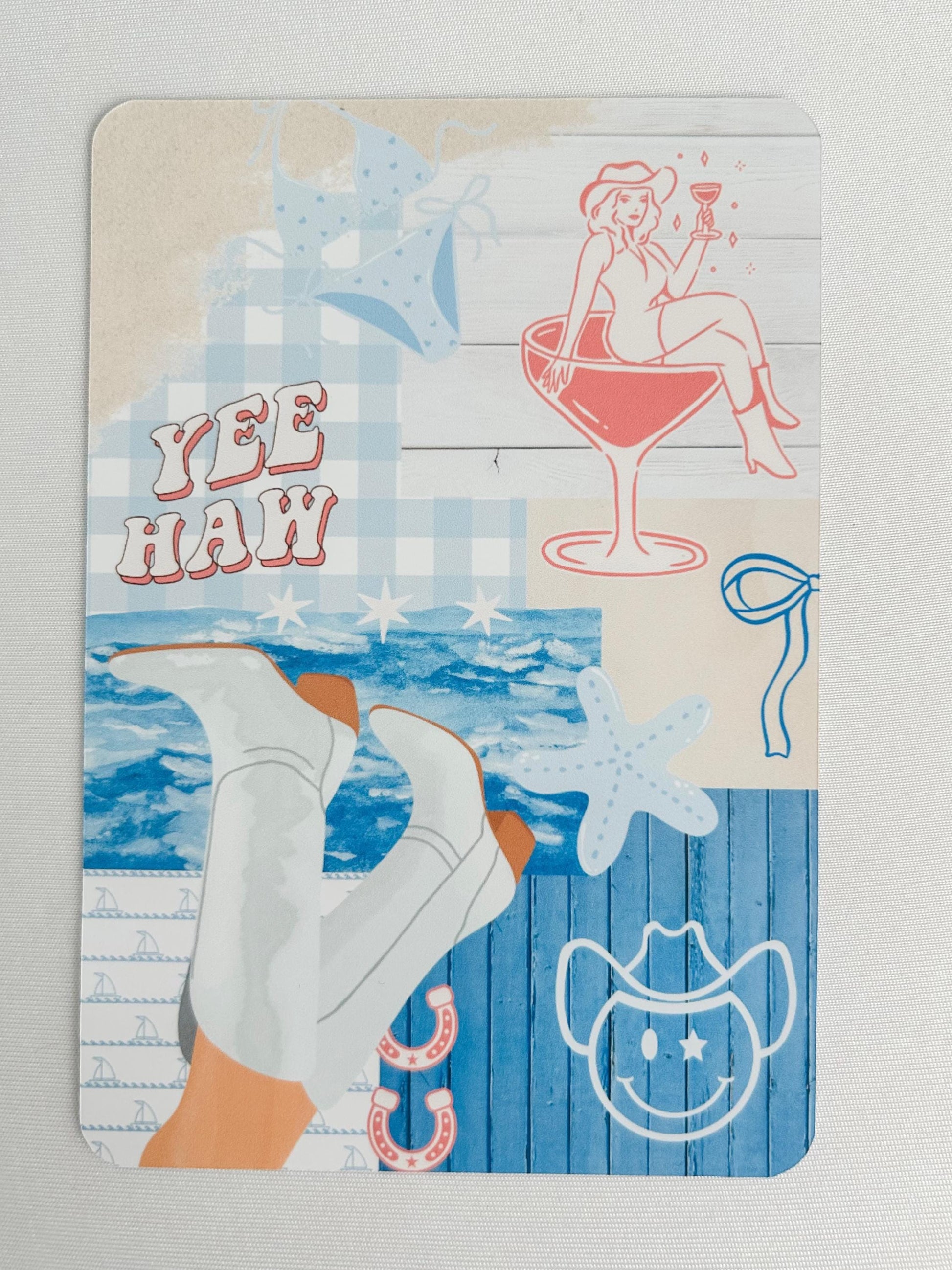 Coastal Cowgirl Kindle Insert for Clear Case | Summer Bookish Case Insert for Paperwhite, Colorsoft, Basic, Scribe, & Oasis