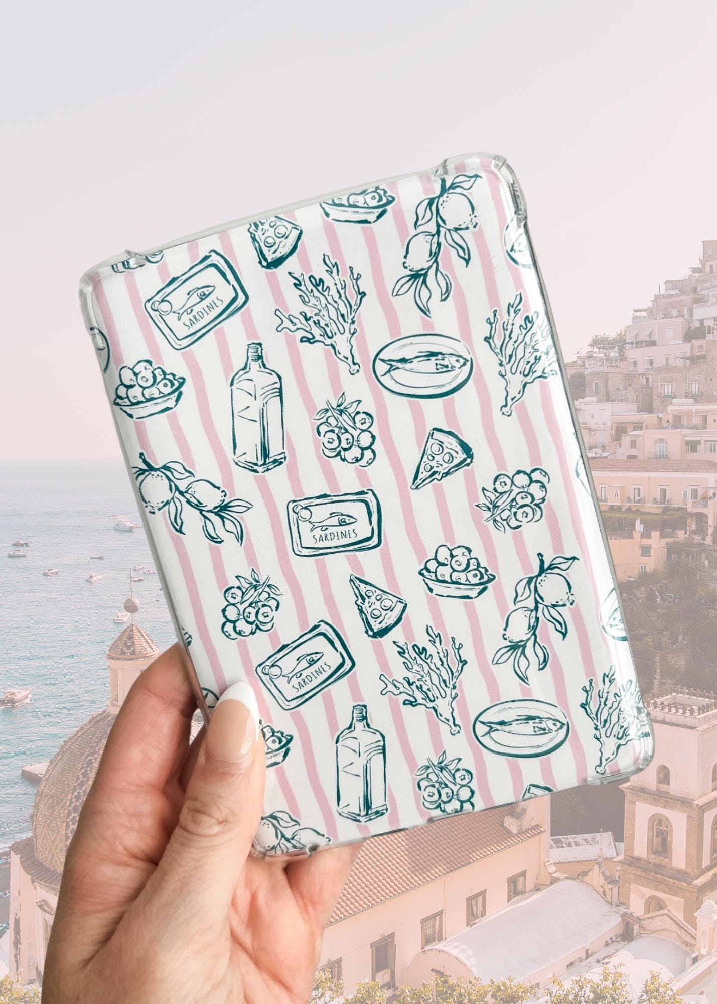 Italian Summer Kindle Insert for Clear Case | Dolce Vita Bookish Case Insert for Paperwhite, Colorsoft, Basic, Scribe, & Oasis