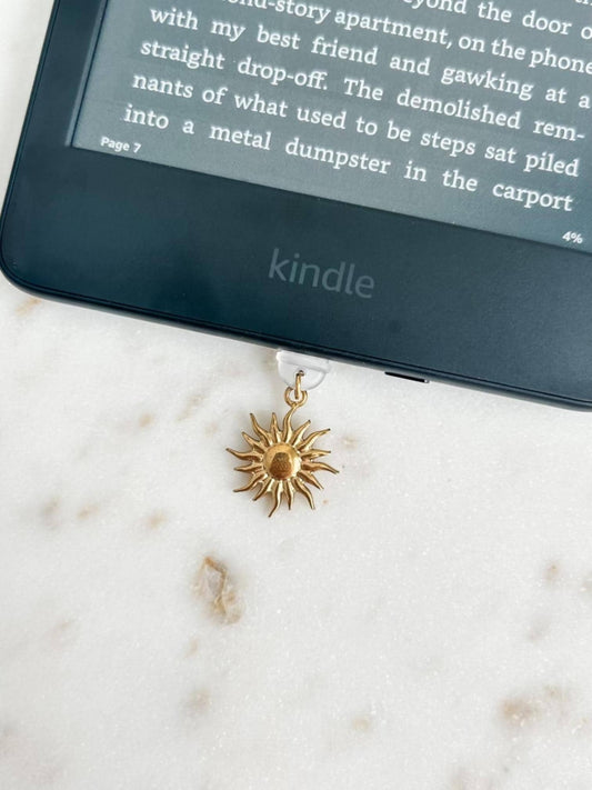Sun Charm Kindle Dust Plug | Sun Kindle Charm | USB-C Dust Plug | Bookish Gifts