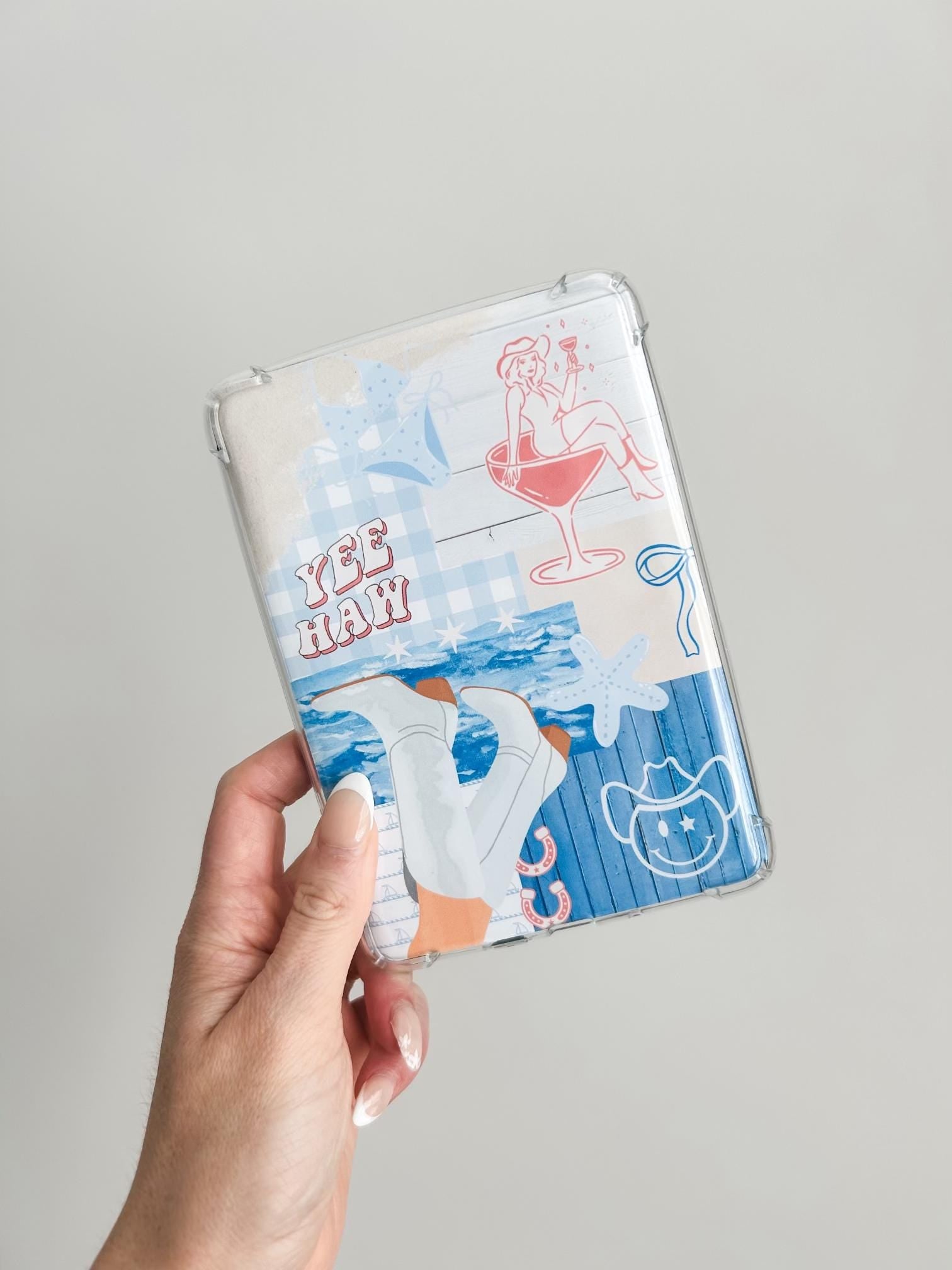 Coastal Cowgirl Kindle Insert for Clear Case | Summer Bookish Case Insert for Paperwhite, Colorsoft, Basic, Scribe, & Oasis