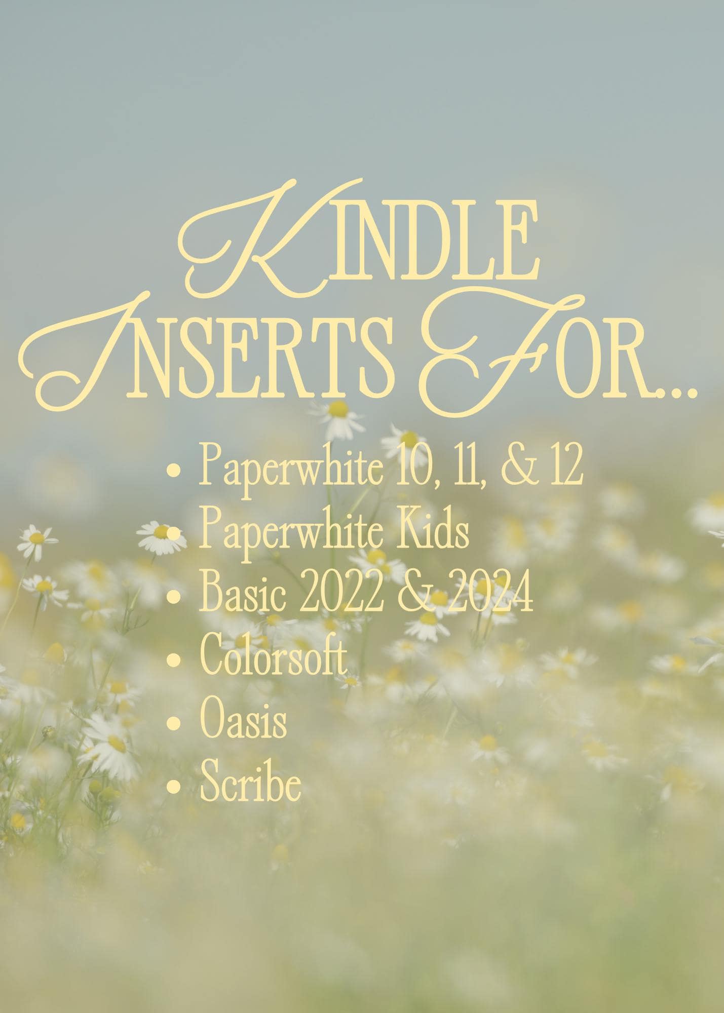 Gingham Kindle Insert for Clear Case | Gingham Bookish Case Insert for Paperwhite, Colorsoft, Basic, Scribe, & Oasis