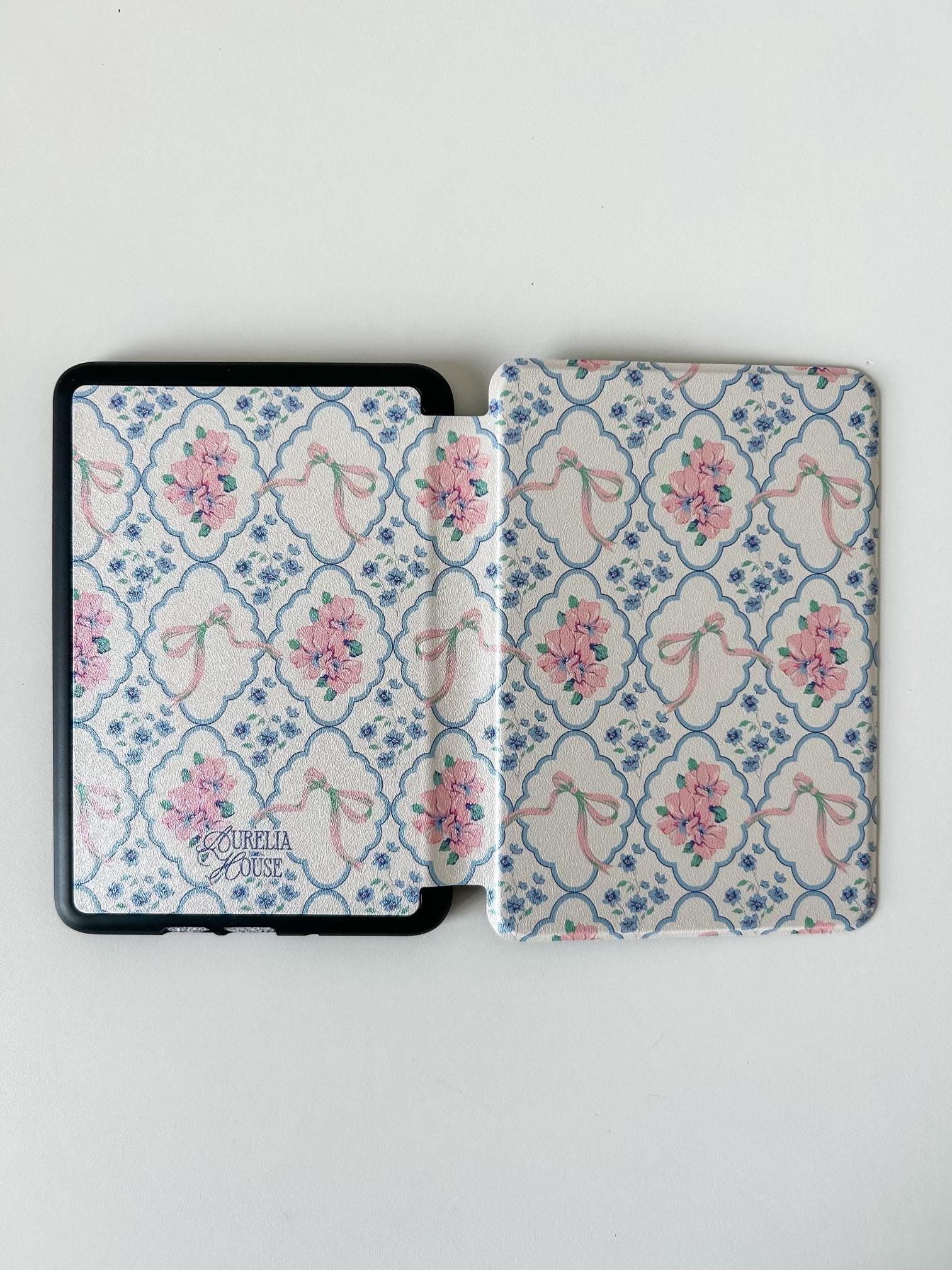 Bouquets and Bows Kindle Case With Hand Strap | Coquette Floral Kindle Case | Kindle Paperwhite Case