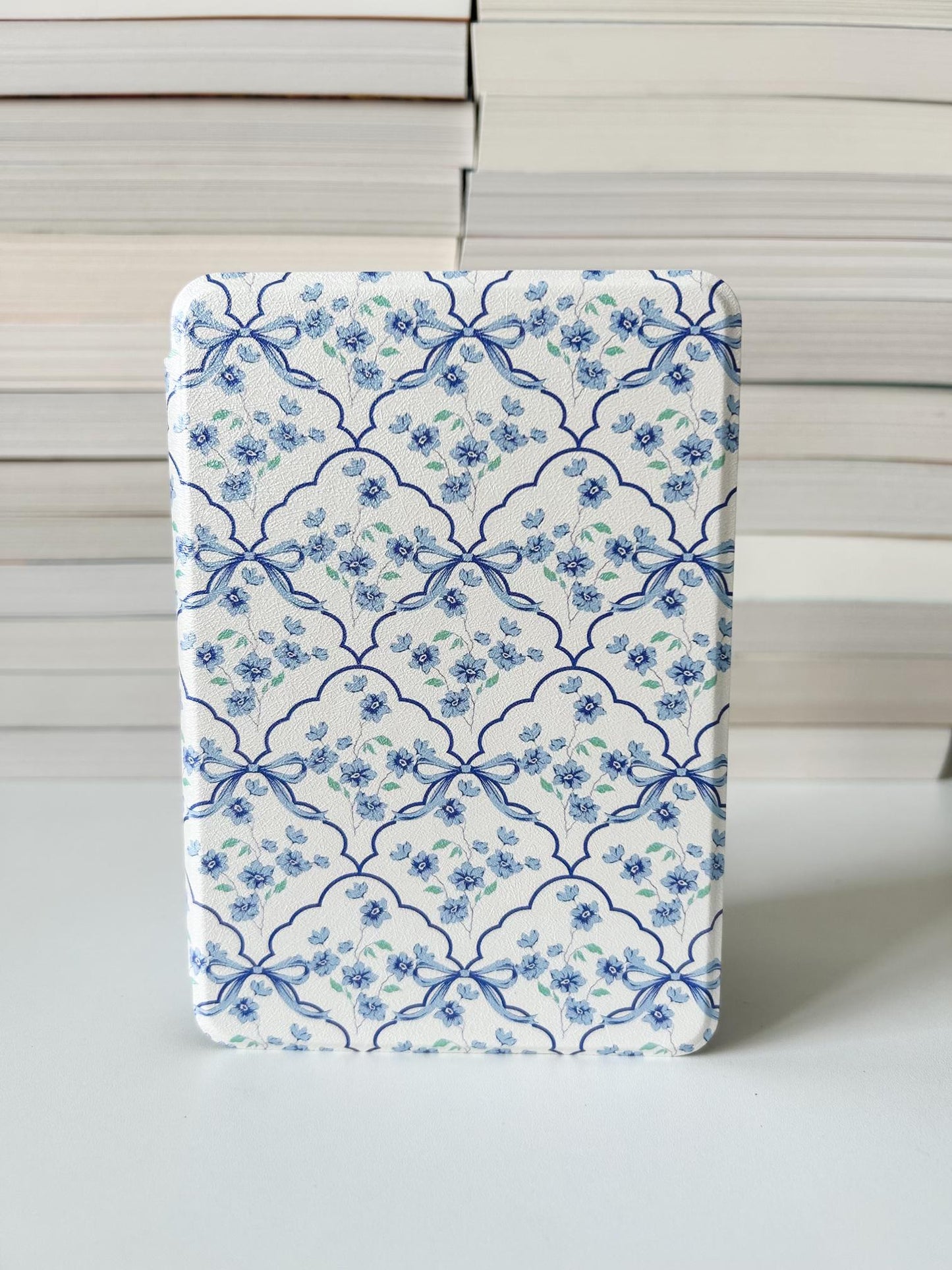 Blue Bows Kindle Case With Hand Strap | Coquette Floral Kindle Case | Kindle Paperwhite Case