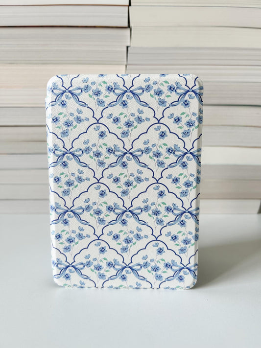 Blue Bows Kindle Case With Hand Strap | Coquette Floral Kindle Case | Kindle Paperwhite Case
