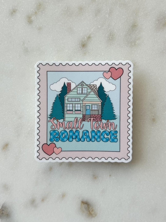 Small Town Romance Postage Stamp Sticker | Waterproof Book Trope Sticker