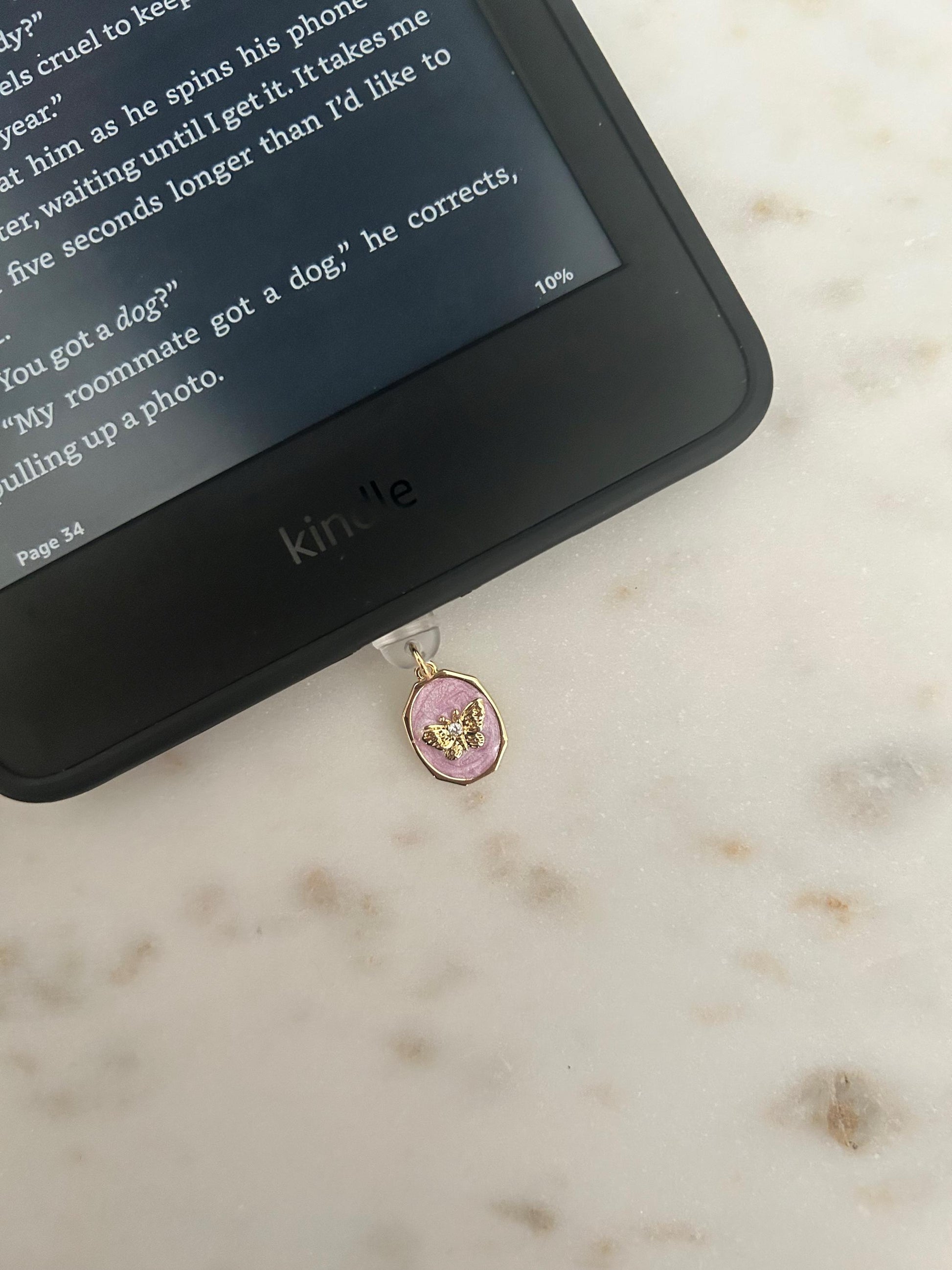 Butterfly Kindle Dust Plug: Bookish USB-C Charm