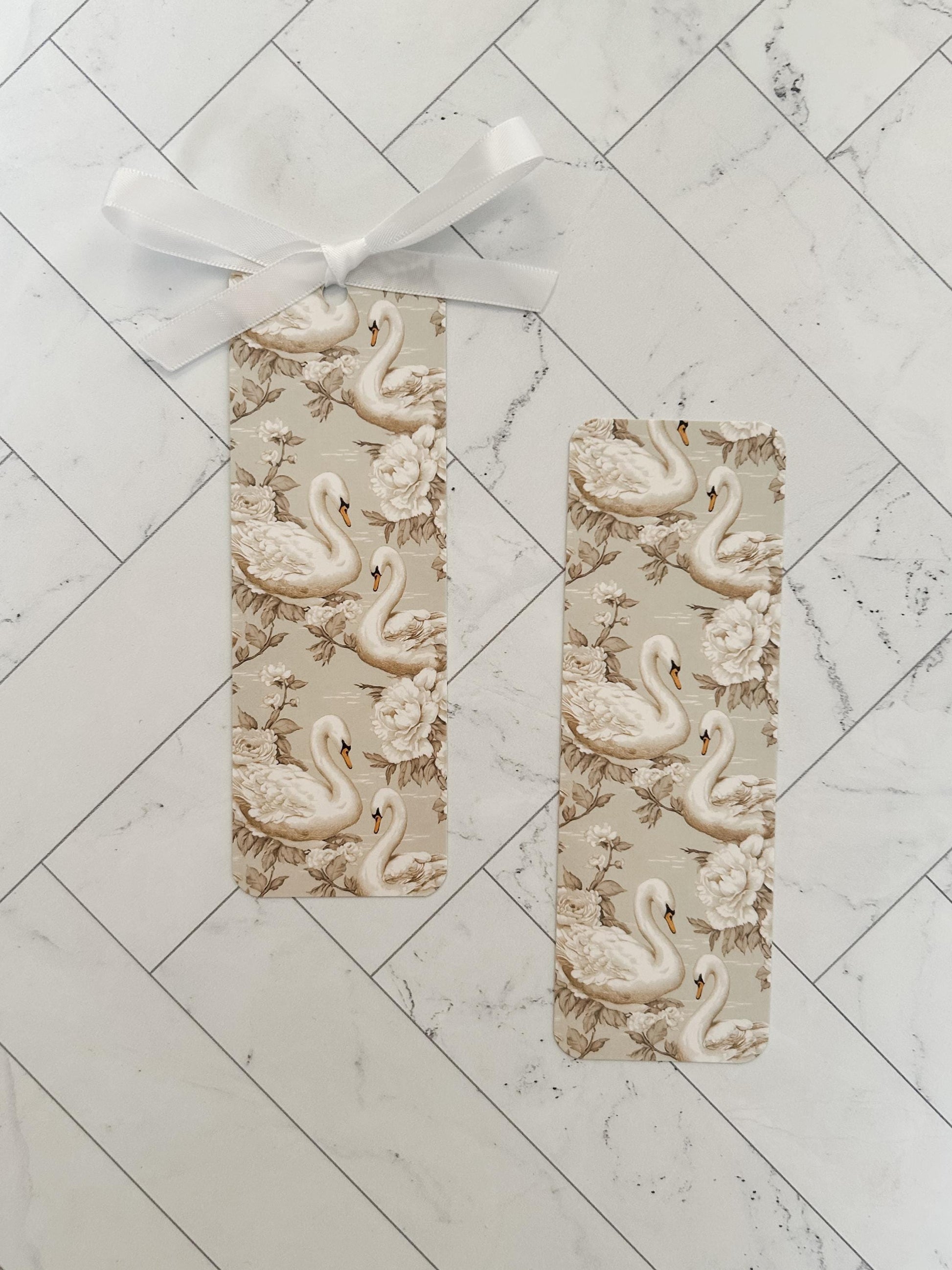 Swan Bookmark with Bow