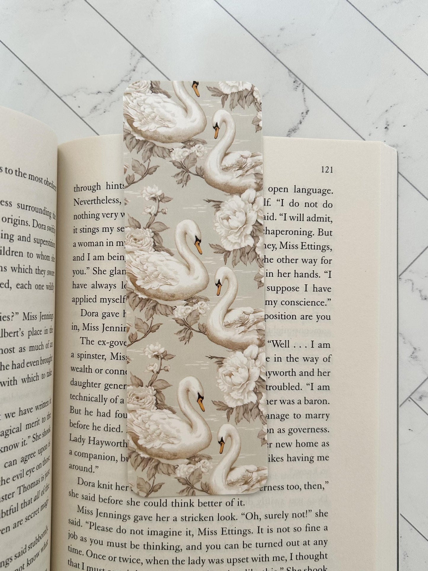 Swan Bookmark with Bow