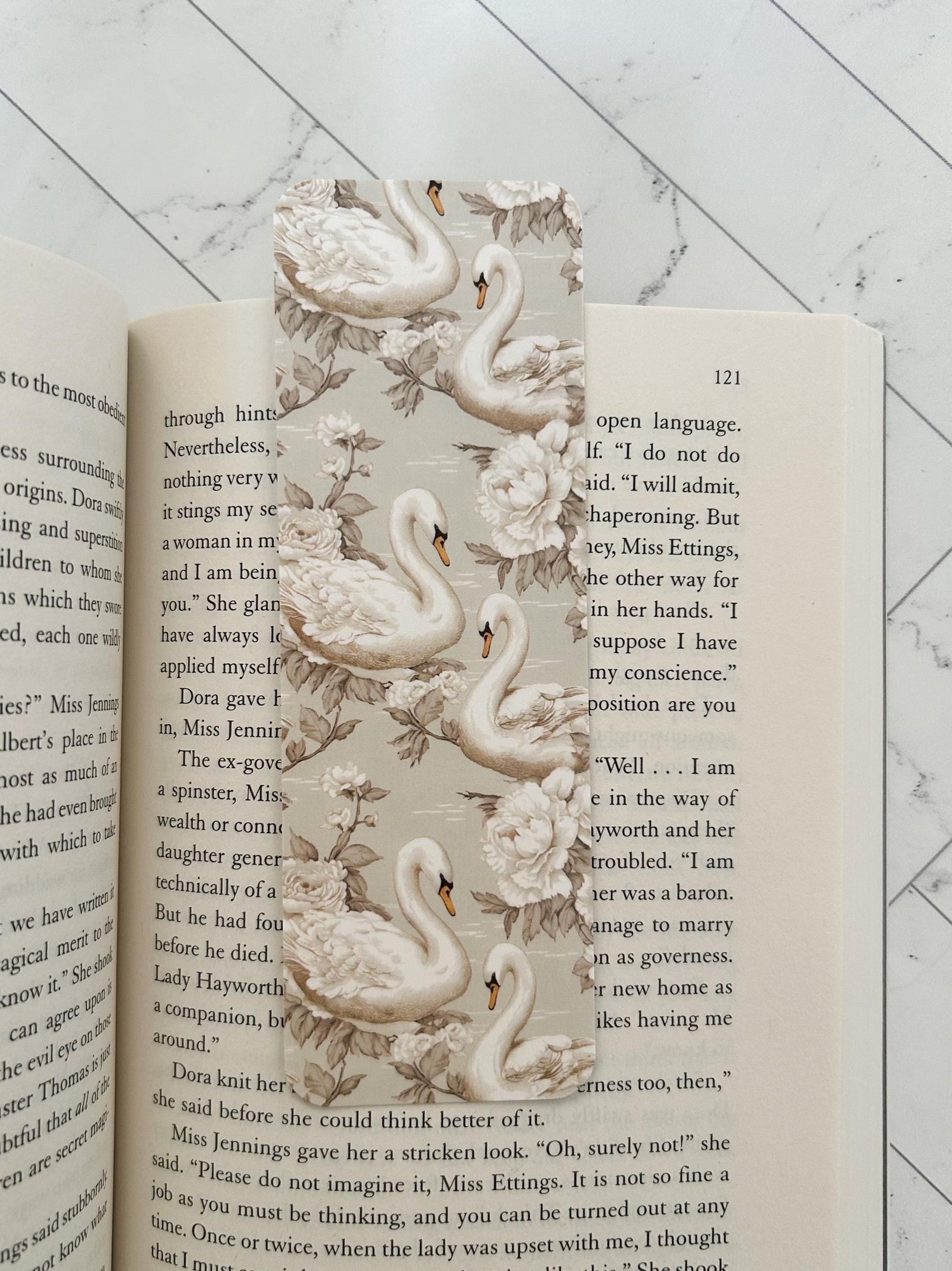 Swan Bookmark with Bow