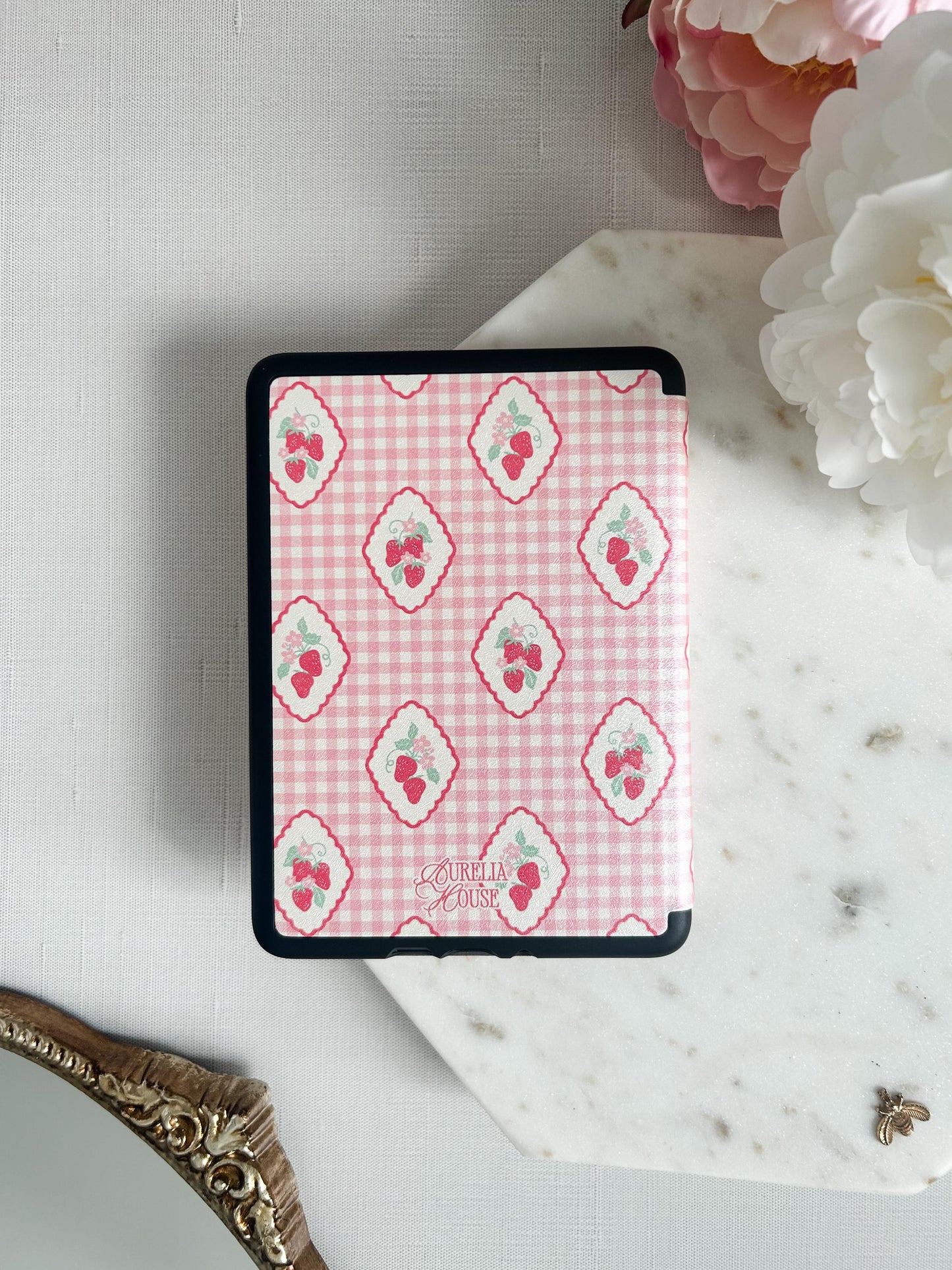 Strawberry Patch Kindle Case With Hand Strap