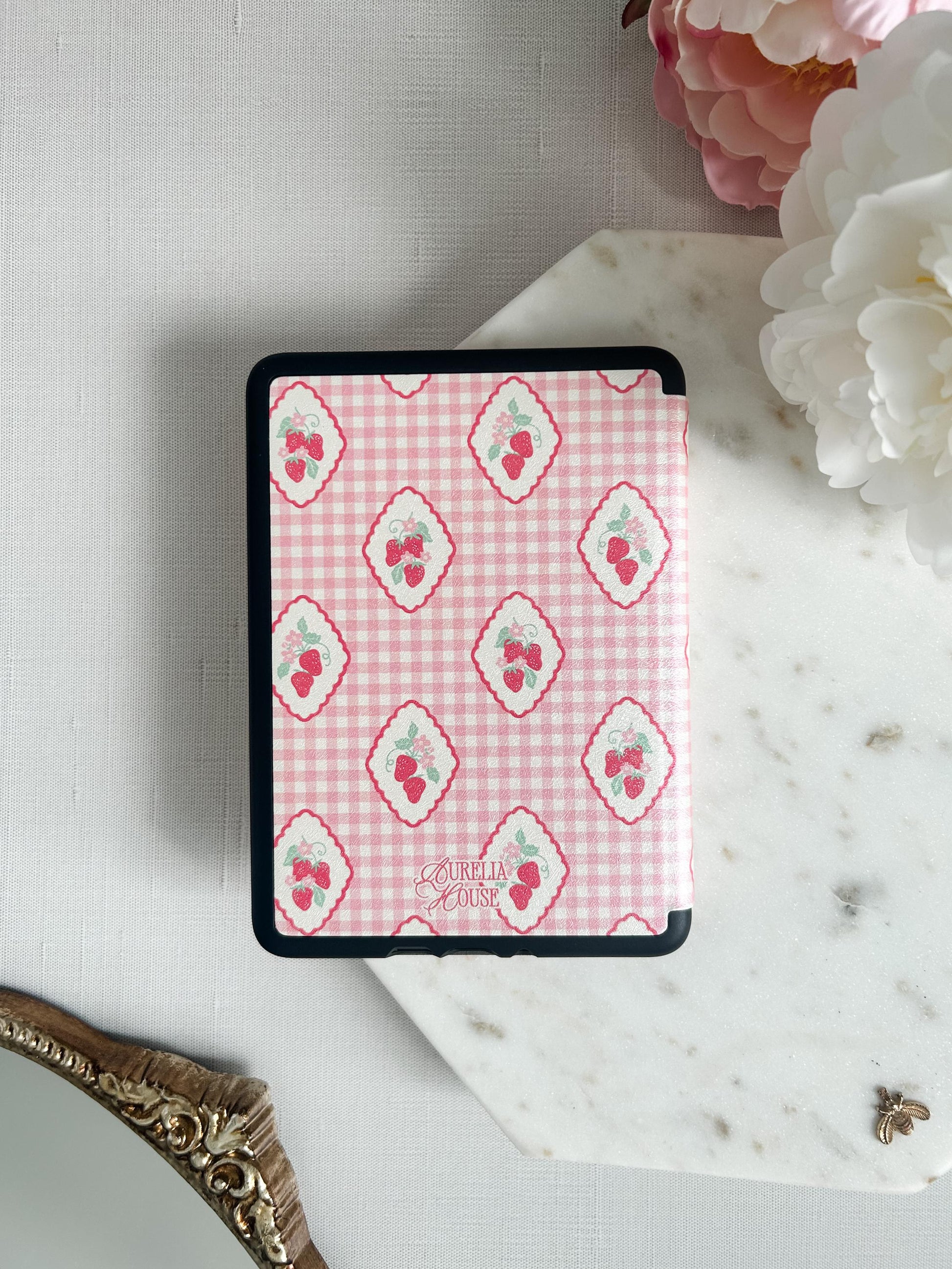 Strawberry Patch Kindle Case With Hand Strap