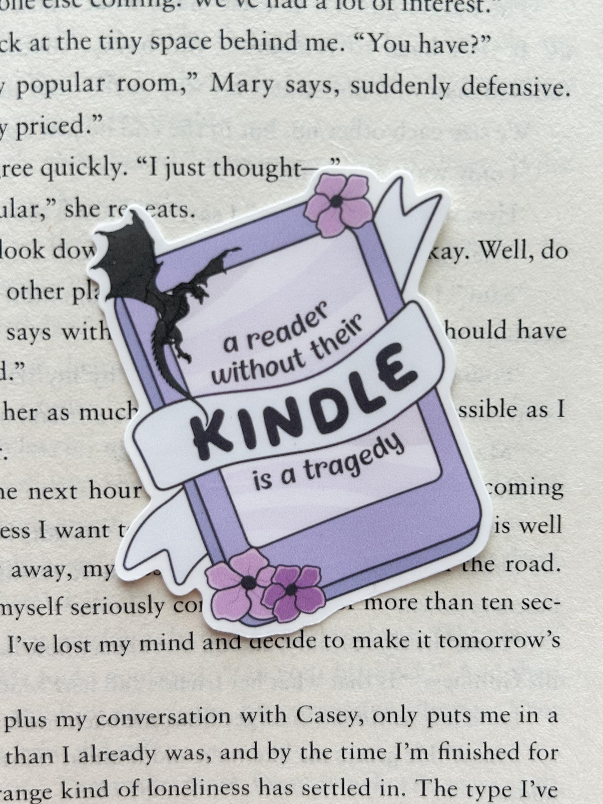 A Reader Without Their Kindle Is a Tragedy Waterproof Sticker